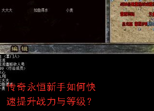 传奇永恒新手如何快速提升战力与等级? 传奇永恒新手如何快速提升战力与等级?