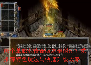 哪个单职业传奇版本最耐玩?求推荐特色玩法与快速升级攻略 哪个单职业传奇版本最耐玩?求推荐特色玩法与快速升级攻略
